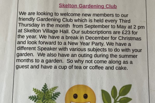 Skelton Gardening Club - Invitation to new members